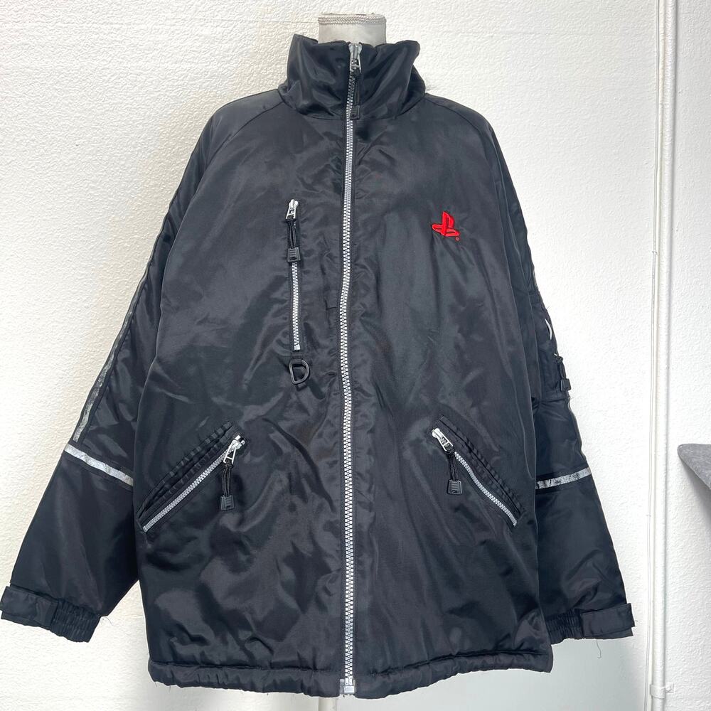 PlayStation Promo Tri-Mountain 8930 Courier Jacket 2XL Black Nylon Windbreaker